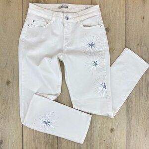 Dolcezza Off White Silver Starburst High Rise Jeans S10​​​​